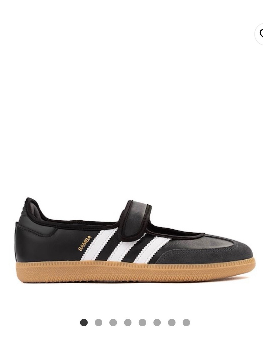 adidas women’s Samba Velcro Sneakers in Black, White & Gum - Picture 9 of 9